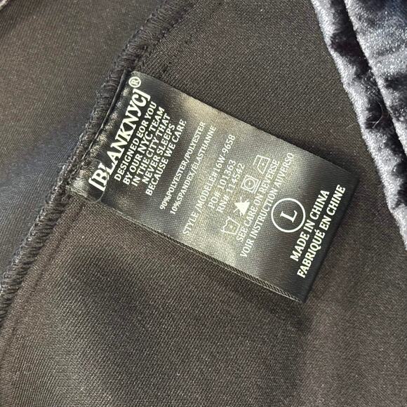 BLANKNYC Moto Jacket Women L Black Crushed Velvet Biker Zip Pocket Streetwear - Picture 13 of 14